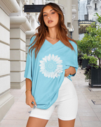 Maya Camiseta Mujer – Escote en V, Manga Corta y Tejido Elástico Ligero