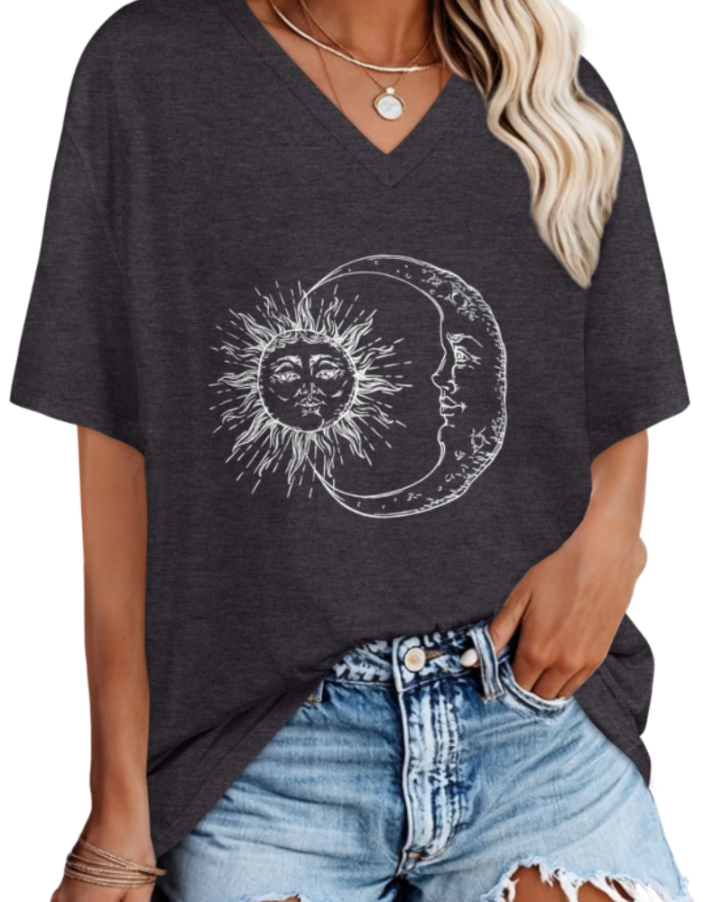 Maya Camiseta Mujer – Escote en V, Manga Corta y Tejido Elástico Ligero