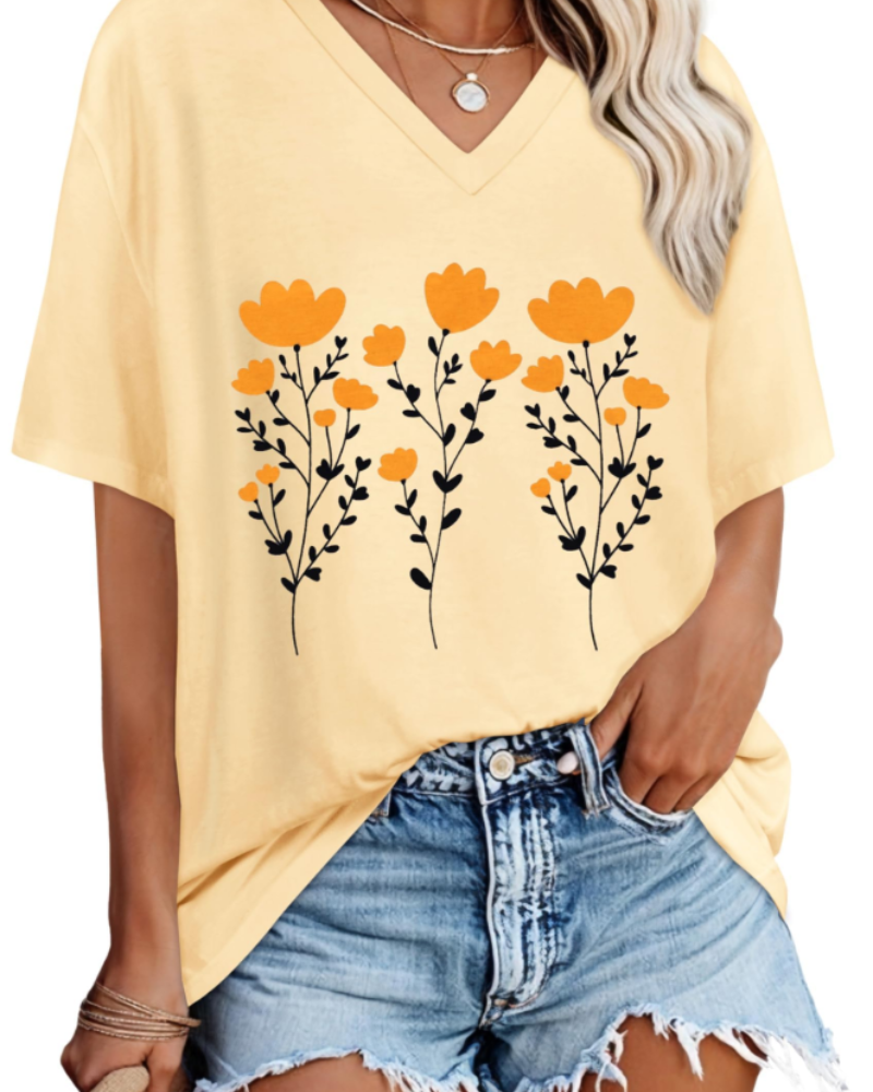 Maya Camiseta Mujer – Escote en V, Manga Corta y Tejido Elástico Ligero