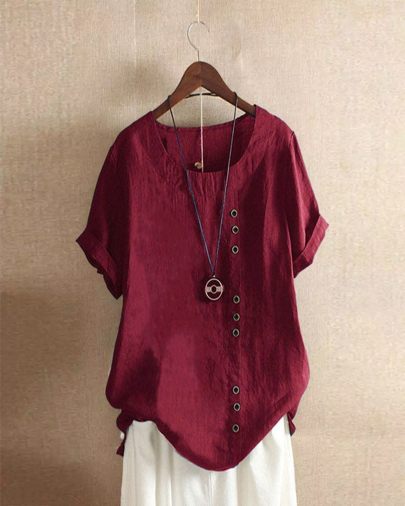 Blusa Blanca para Mujer – Cierre de botones, Sofisticado y Suave