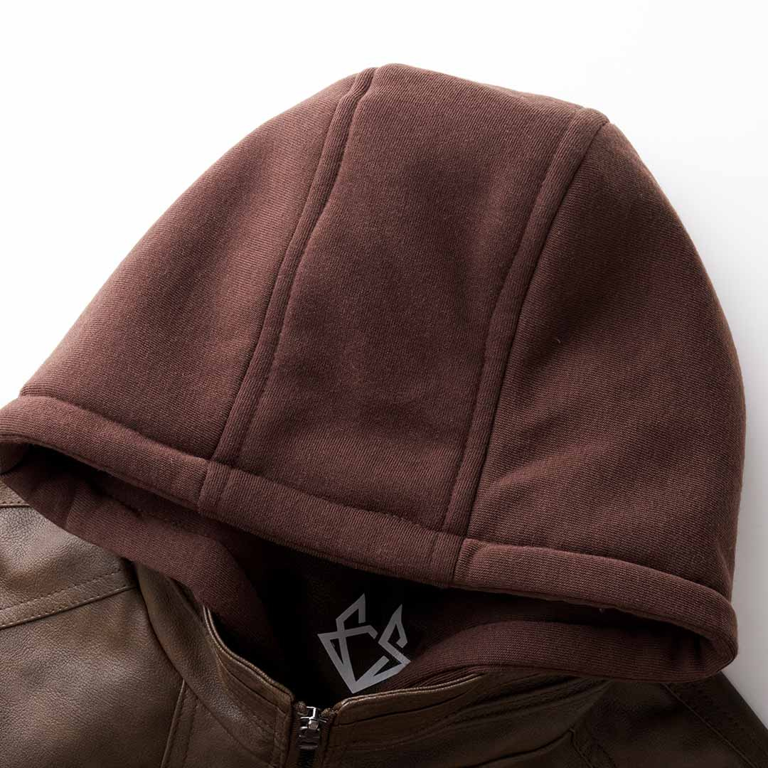 Chaqueta de piel Álvaro para Hombre – Con capucha