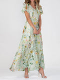 Vestido largo Martina para Mujer – Sofisticado, Cuello en V y Elegante