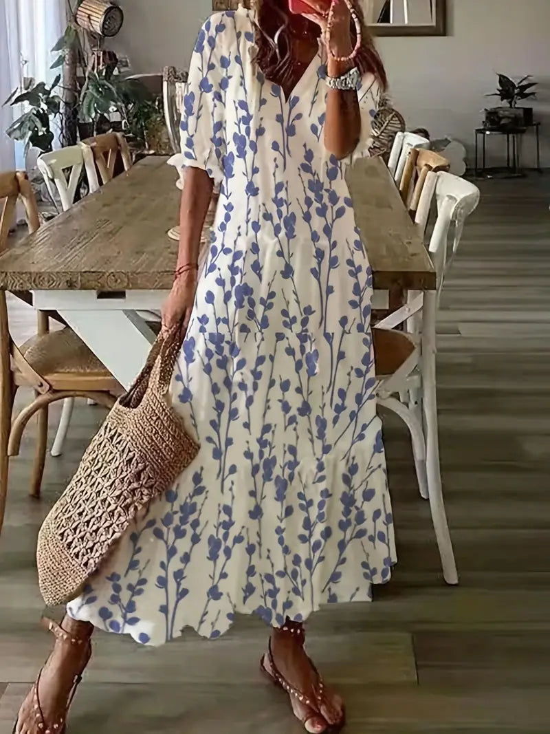 Vestido Estrella para Mujer – Elegante, Cuello en V y Cómodo