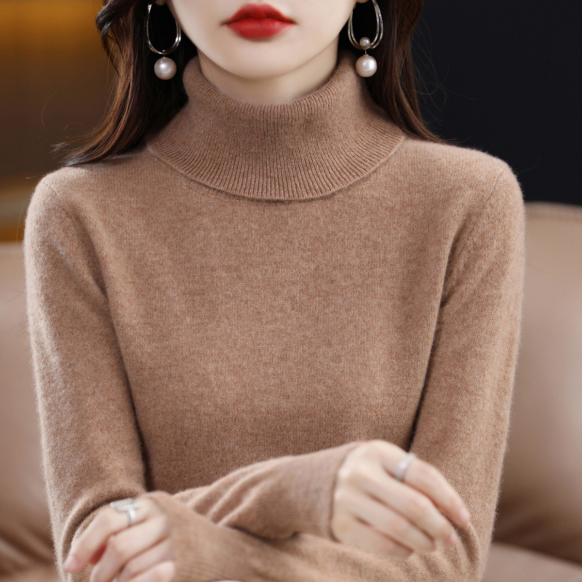 Suéter de cuello alto Rocío para Mujer – Punto afelpado, Cálido y Elegante