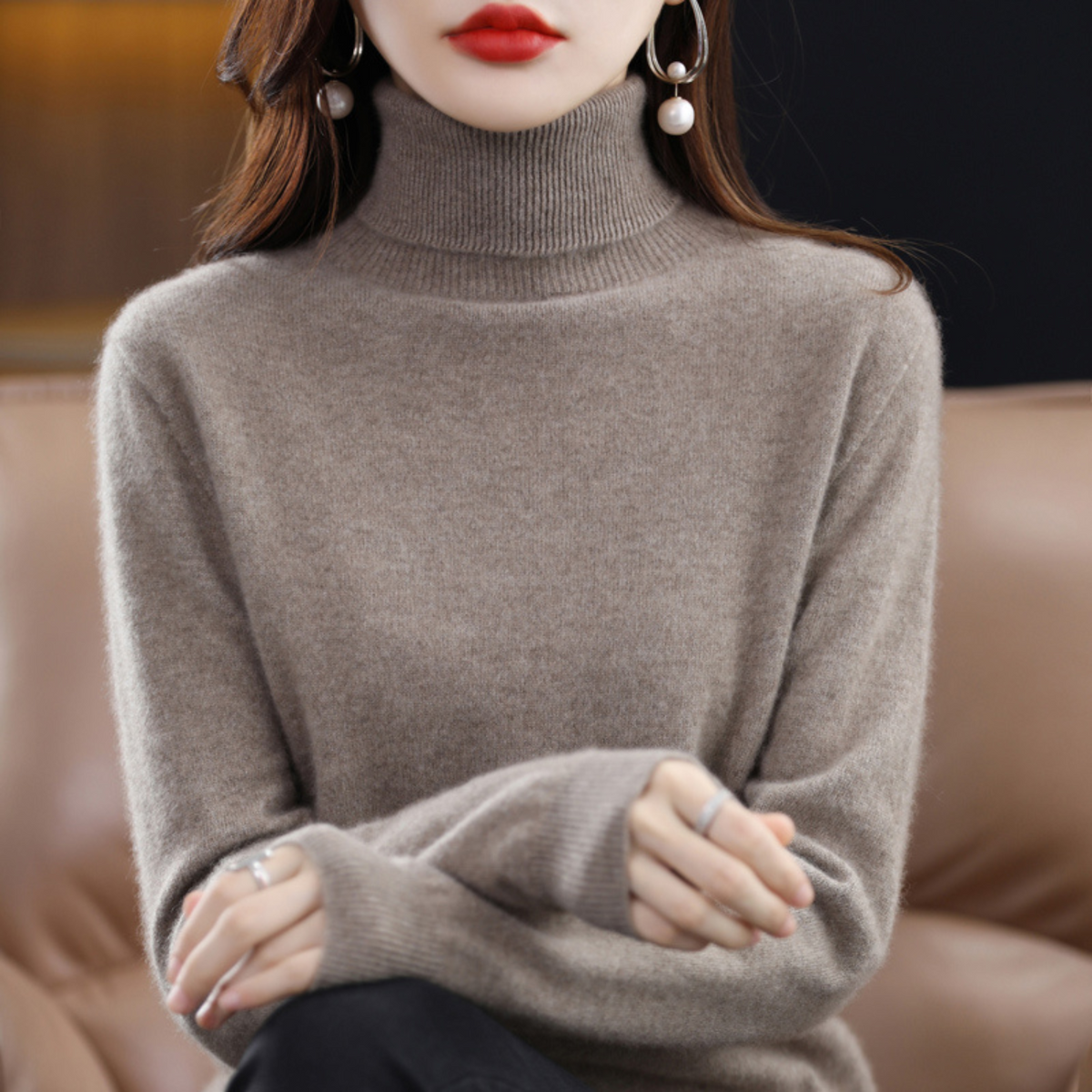 Suéter de cuello alto Rocío para Mujer – Punto afelpado, Cálido y Elegante