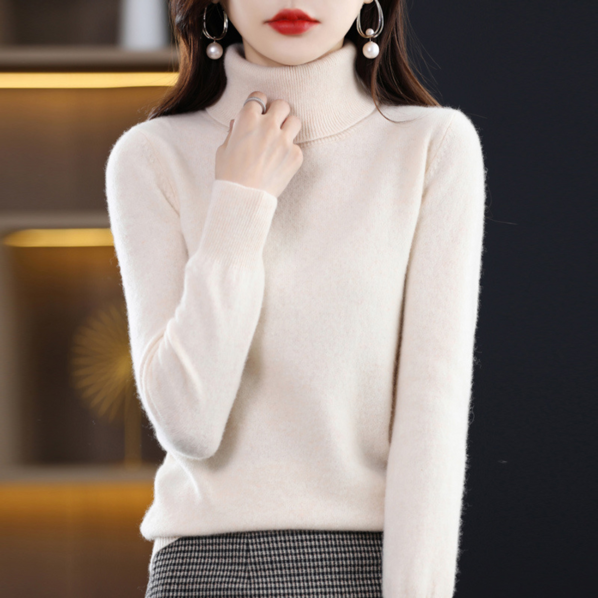 Suéter de cuello alto Rocío para Mujer – Punto afelpado, Cálido y Elegante
