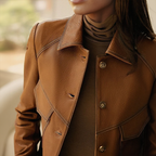 Chaqueta de piel Pilar para Mujer – Sofisticado, Afelpado y Bolsillos prácticos