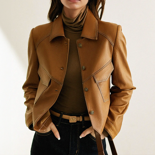 Anita Women's Leather Jacket – Elegant Blazer in Chic Premium Leather