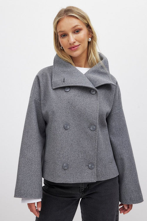 Arianna Short Coat for Women – Elegant Chic Double-Breasted Coat