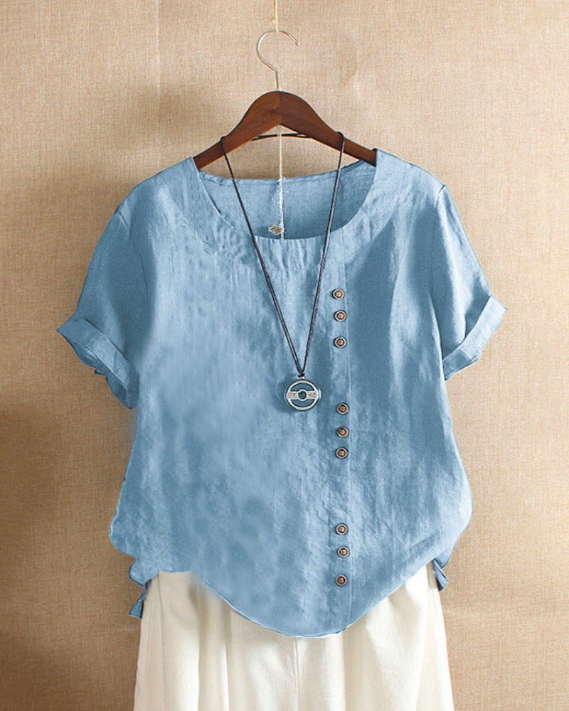 Blusa Blanca para Mujer – Cierre de botones, Sofisticado y Suave