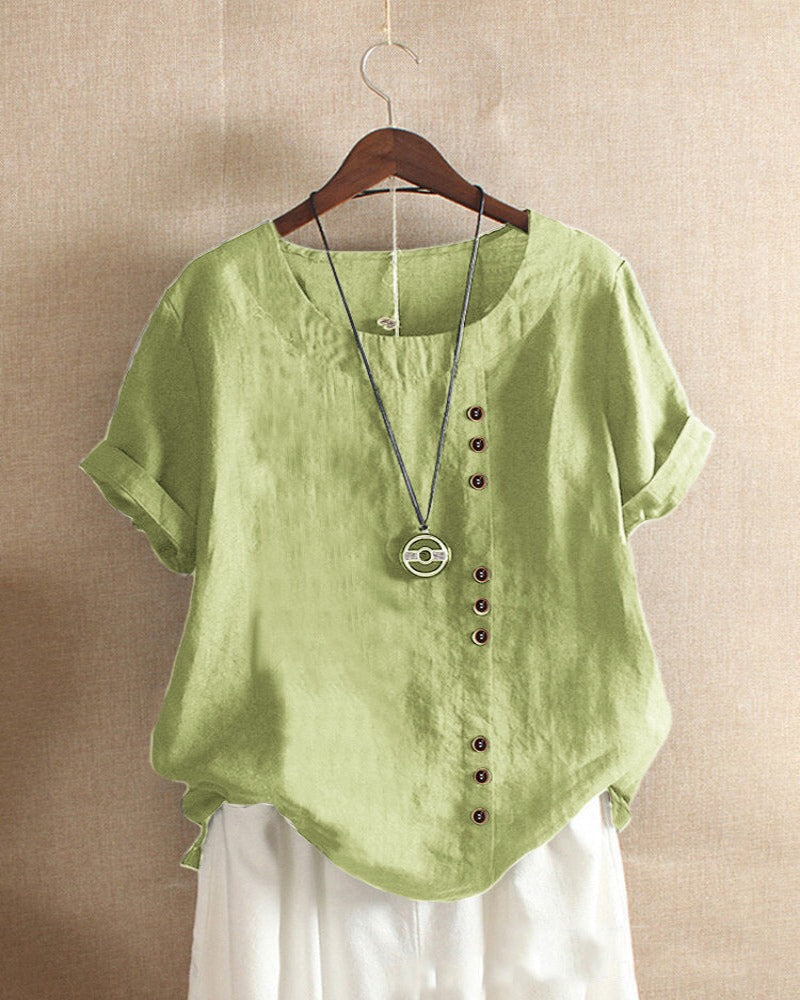 Blusa Blanca para Mujer – Cierre de botones, Sofisticado y Suave