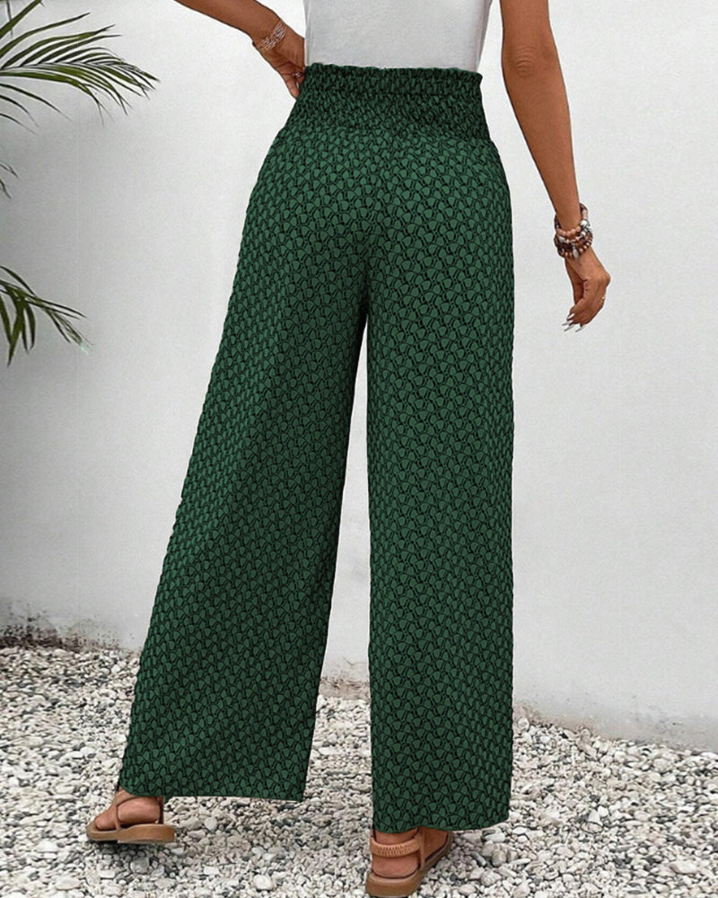 Sophia Pantalon femme – Pantalon palazzo taille haute à jambes larges élégant
