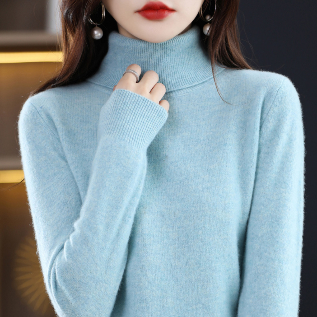 Suéter de cuello alto Rocío para Mujer – Punto afelpado, Cálido y Elegante