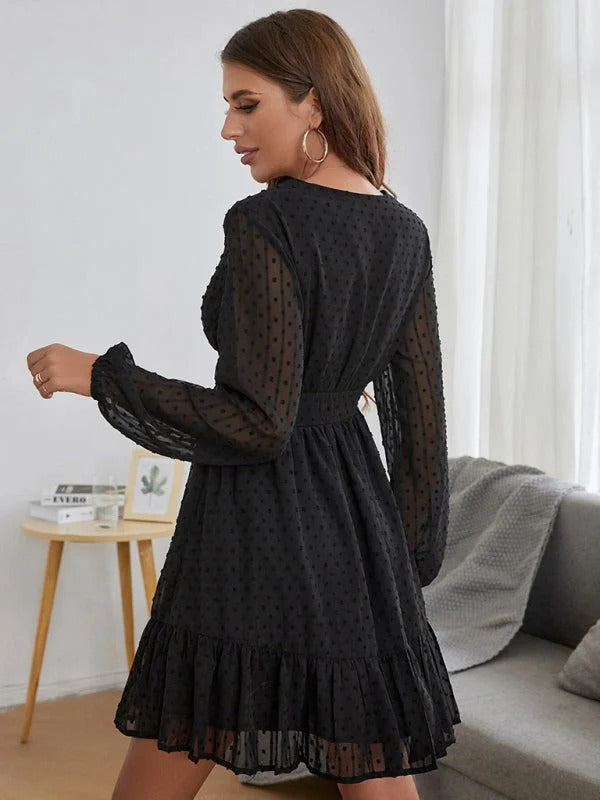 Christy Robe à pois pour femme – Robe fit & flare élégante chic