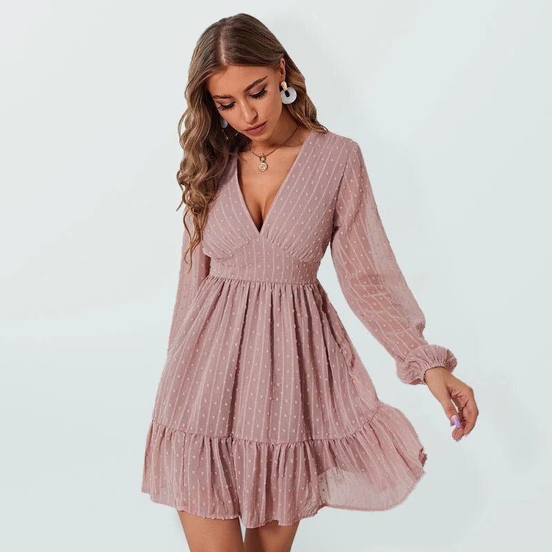 Christy Robe à pois pour femme – Robe fit & flare élégante chic