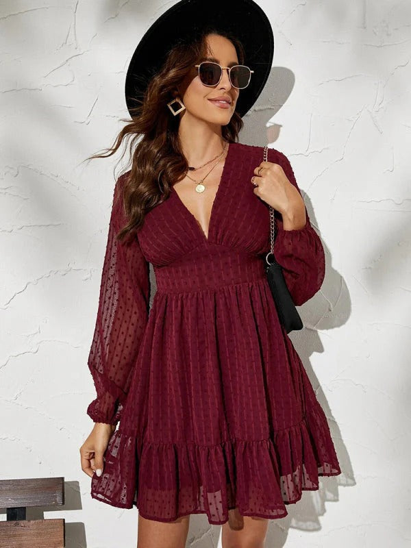 Christy Robe à pois pour femme – Robe fit & flare élégante chic