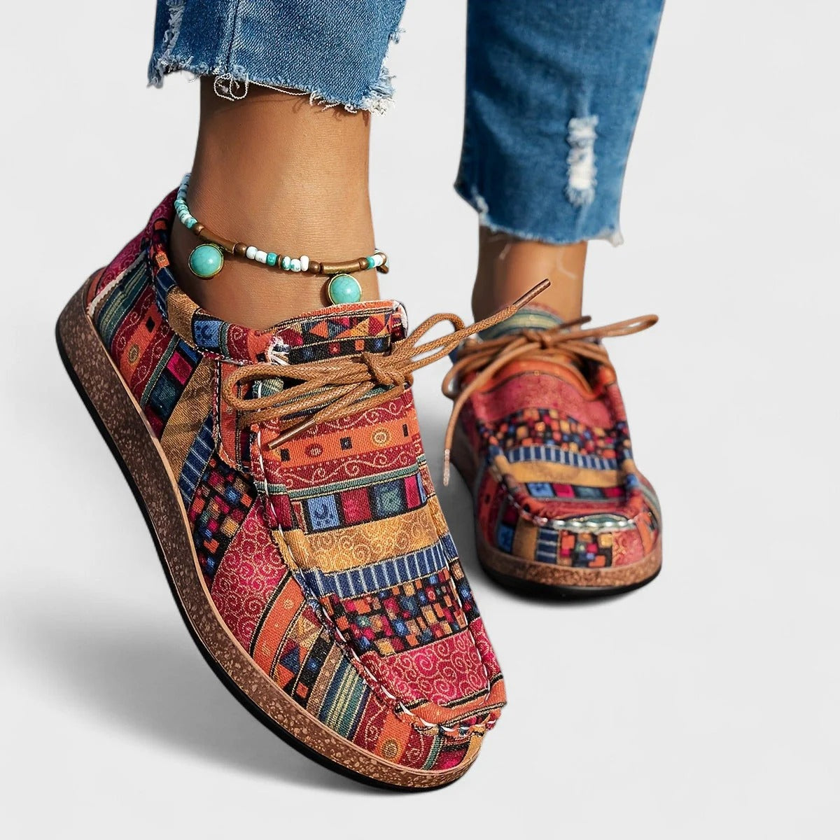 Alison Zapatillas Casual Mujer – Diseño Artístico, Ligeras y Suela con Agarre