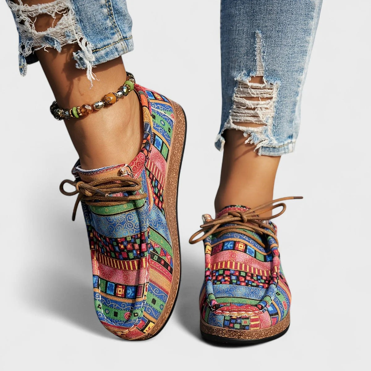 Alison Zapatillas Casual Mujer – Diseño Artístico, Ligeras y Suela con Agarre