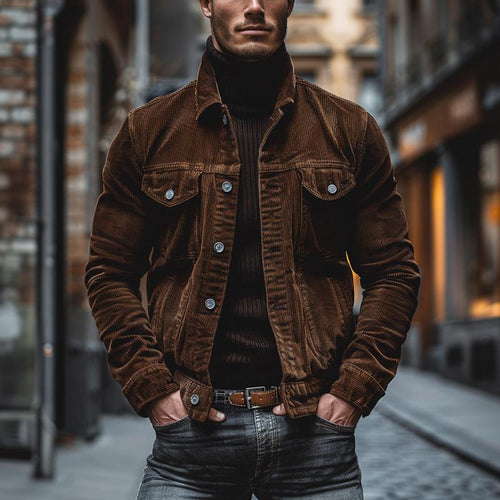 Bryn Men's Corduroy Jacket – Retro Casual Chic Workwear Jacket
