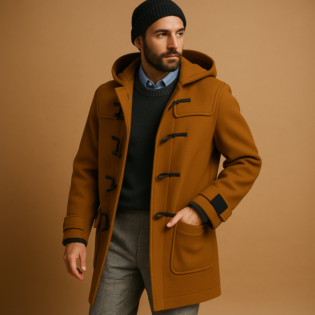Abrigo largo Enzo para Hombre – Sofisticado, Bolsillos laterales y Cálido