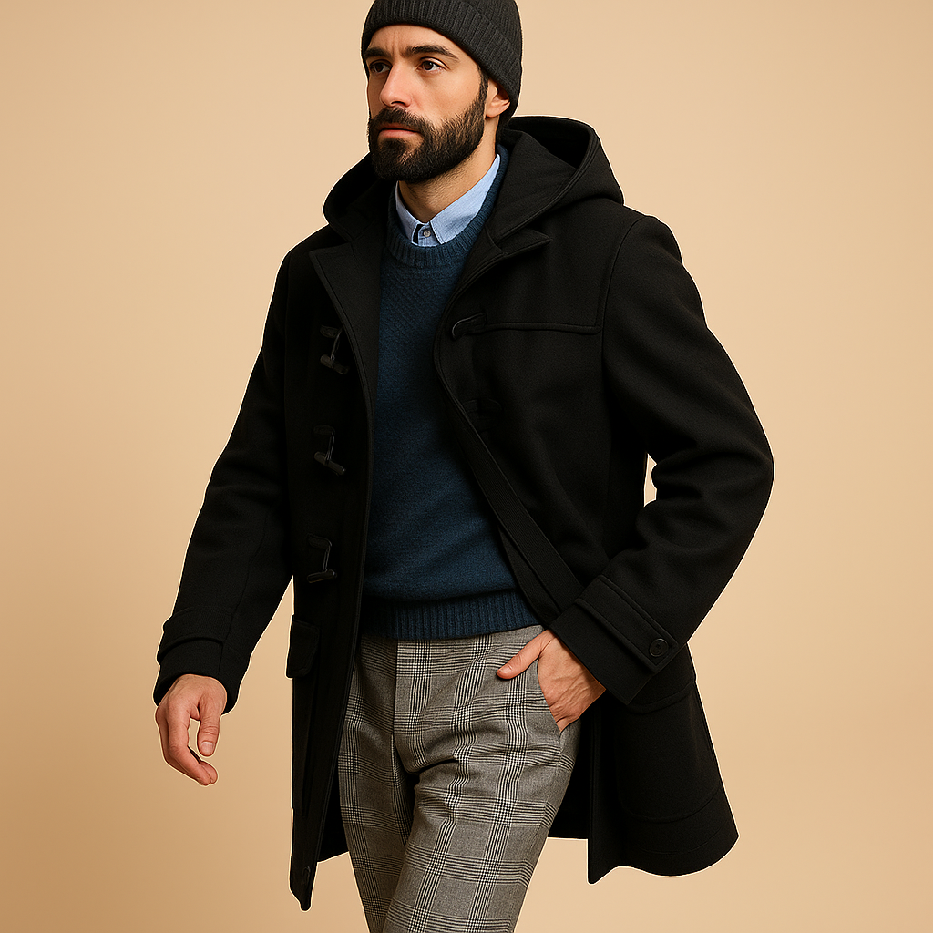 Abrigo largo Enzo para Hombre – Sofisticado, Bolsillos laterales y Cálido