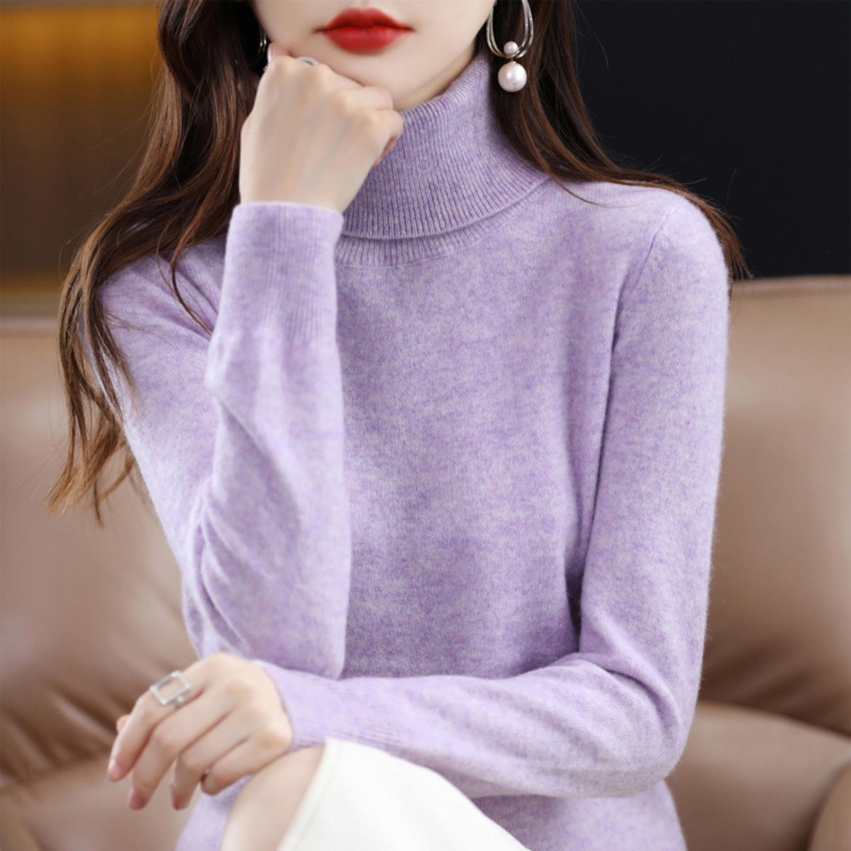 Suéter de cuello alto Rocío para Mujer – Punto afelpado, Cálido y Elegante