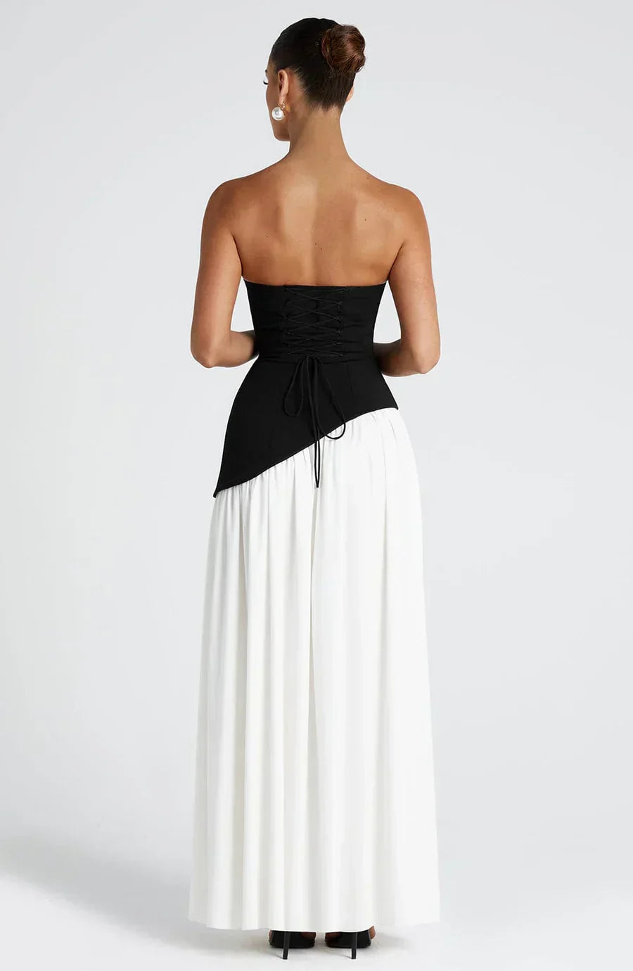 Victoria Robe de Soirée pour Femme – Robe Bustier Élégante avec Fente
