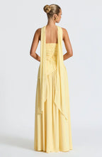 Victoria Robe de Soirée pour Femme – Robe Bustier Élégante avec Fente