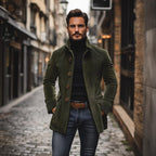 Chaqueta Marcos para Hombre – Silueta entallada, Cuello mao y Sofisticado