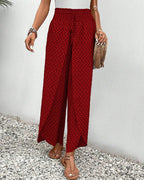 Sophia Pantalon femme – Pantalon palazzo taille haute à jambes larges élégant