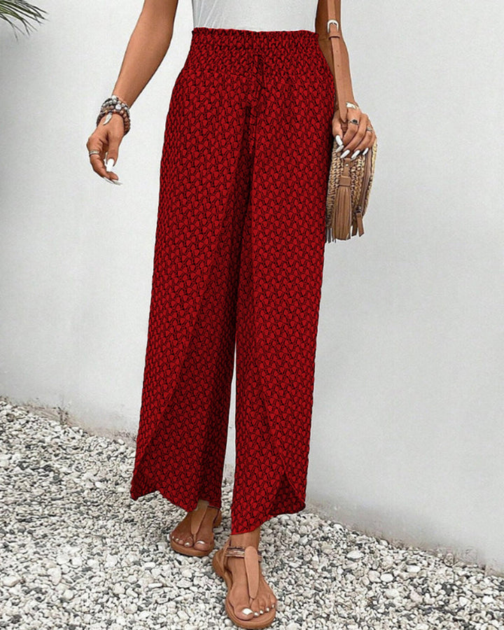 Sophia Pantalon femme – Pantalon palazzo taille haute à jambes larges élégant