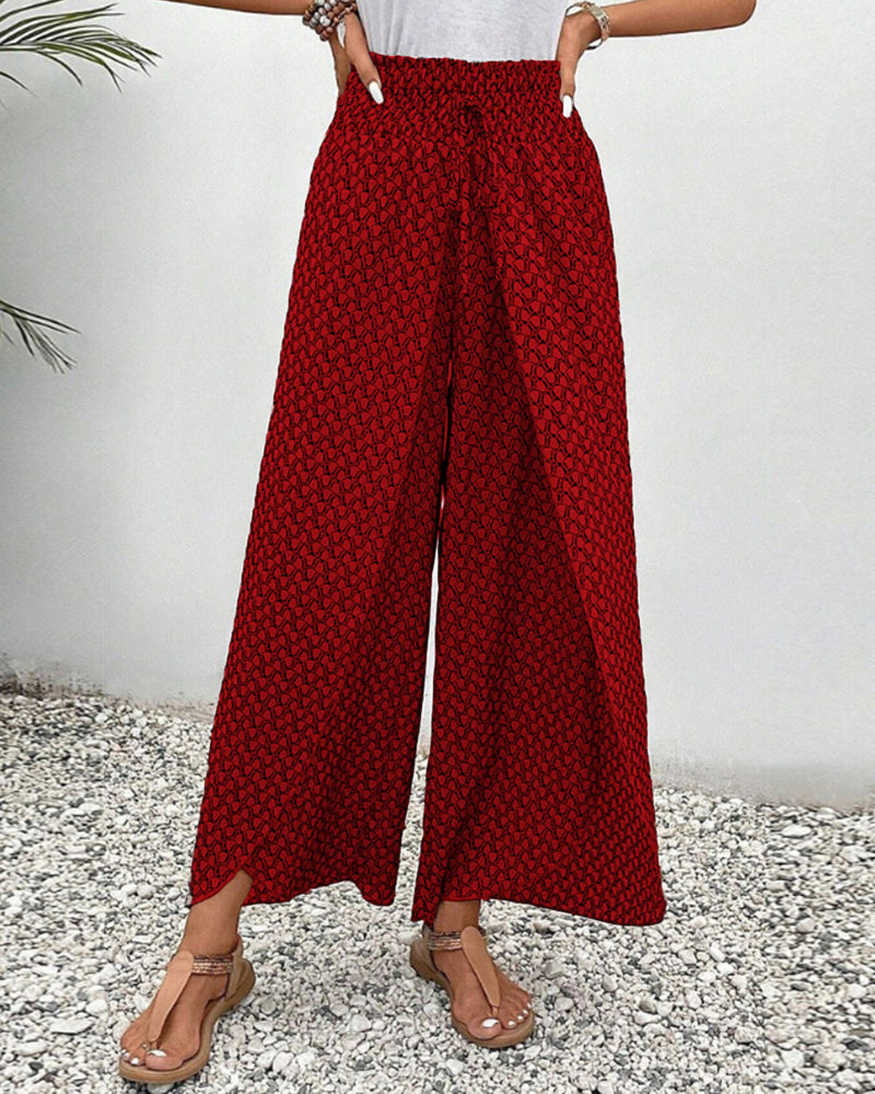 Sophia Pantalon femme – Pantalon palazzo taille haute à jambes larges élégant