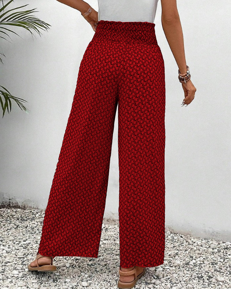 Sophia Pantalon femme – Pantalon palazzo taille haute à jambes larges élégant
