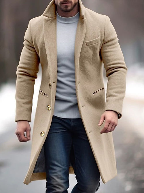 Abrigo de invierno Alonso para Hombre – Bolsillos prácticos, Cierre de botones y Corte sastre