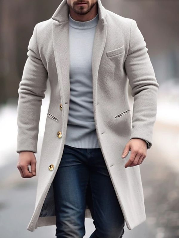 Abrigo de invierno Alonso para Hombre – Bolsillos prácticos, Cierre de botones y Corte sastre