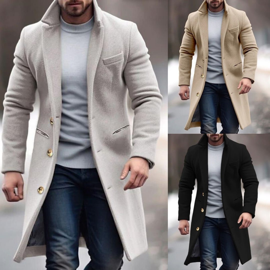 Abrigo de invierno Alonso para Hombre – Bolsillos prácticos, Cierre de botones y Corte sastre