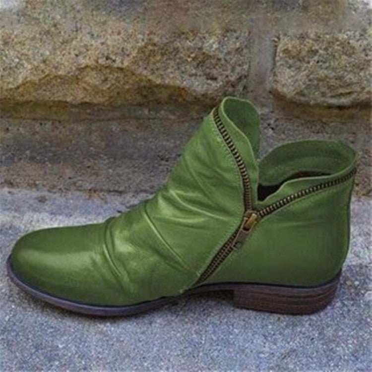 Valentina Bottines en cuir pour femme – Bottines élégantes avec fermeture éclair chic