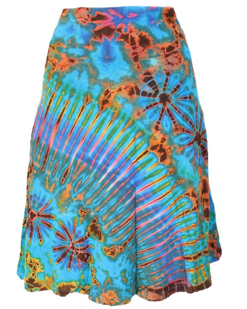 Ivy Falda 2-en-1 Mujer – Tie Dye Boho, Cintura Elástica y Silueta Midi Versátil