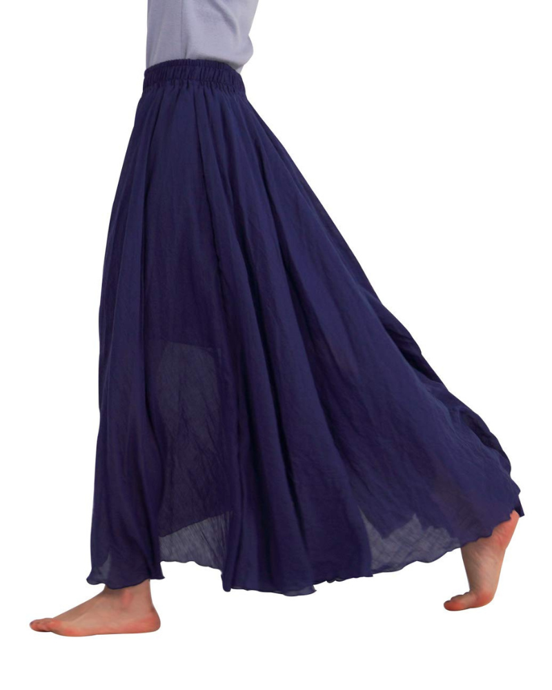 Nora Falda Maxi Mujer – Boho Retro, Doble Capa y Cintura Elástica para Verano