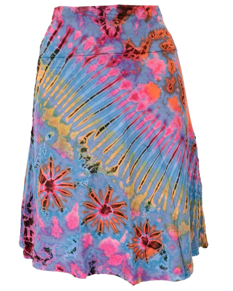 Ivy Falda 2-en-1 Mujer – Tie Dye Boho, Cintura Elástica y Silueta Midi Versátil