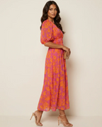 Vestito maxi floreale da donna Eloise – Scollatura a V, vita definita e gonna fluida