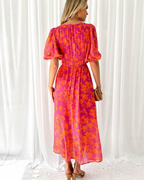 Vestito maxi floreale da donna Eloise – Scollatura a V, vita definita e gonna fluida