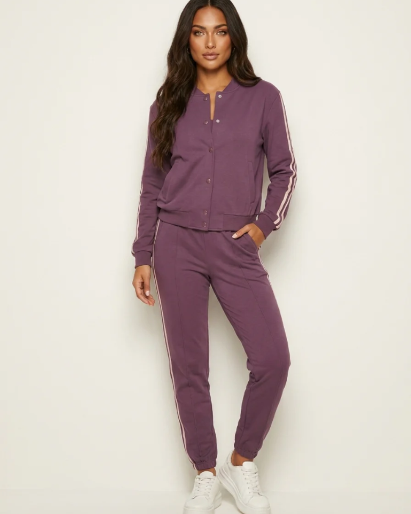 Veronica Conjunto 3 Piezas Mujer – Top sin Mangas, Chaqueta y Pantalón Elástico