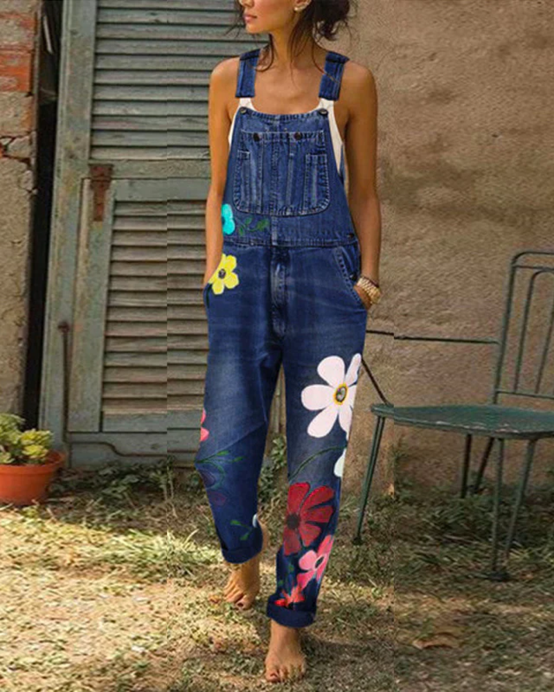 Mono floral Marlowe pour femme – coupe ample, imprimé coloré et poches
