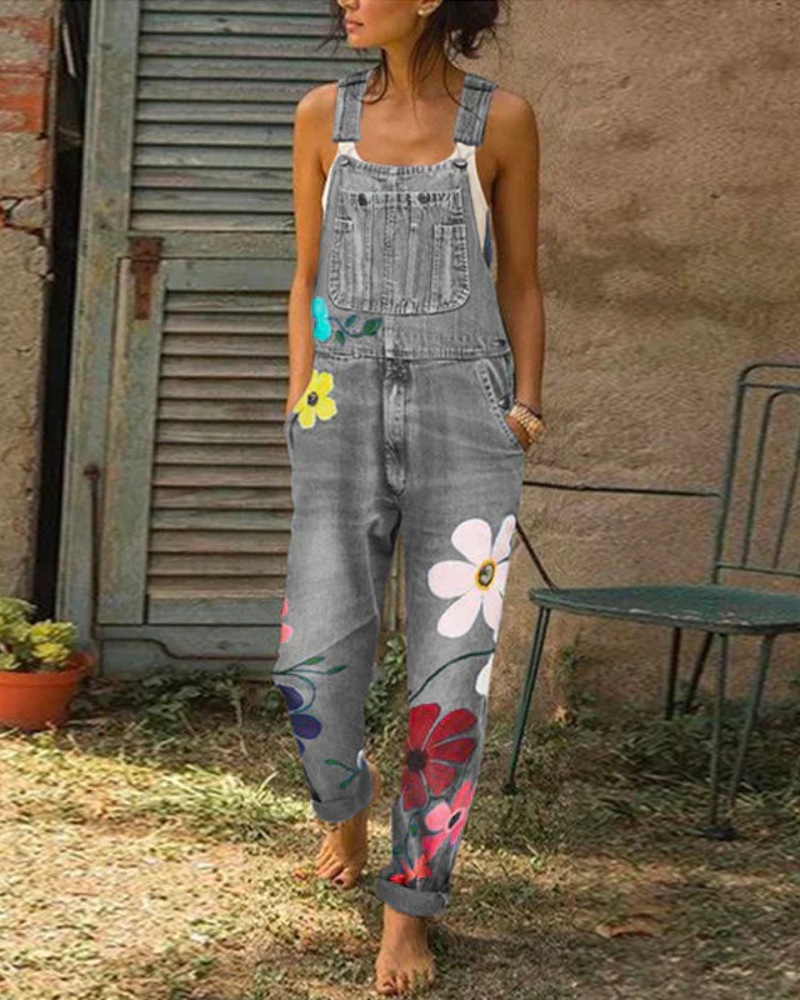 Mono floral Marlowe pour femme – coupe ample, imprimé coloré et poches