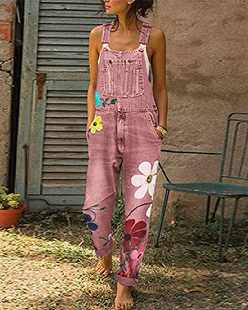 Mono floral Marlowe pour femme – coupe ample, imprimé coloré et poches