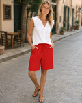 Bella Shorts Mujer – Paper Bag de Cintura Alta con Cordón y Bolsillos