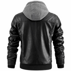Chaqueta de piel Álvaro para Hombre – Con capucha