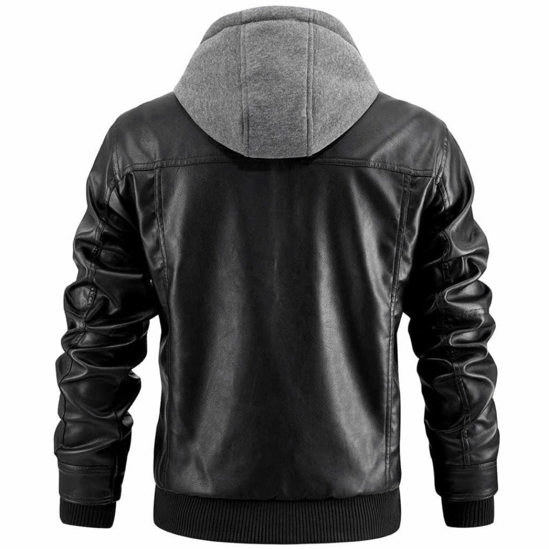 Chaqueta de piel Álvaro para Hombre – Con capucha